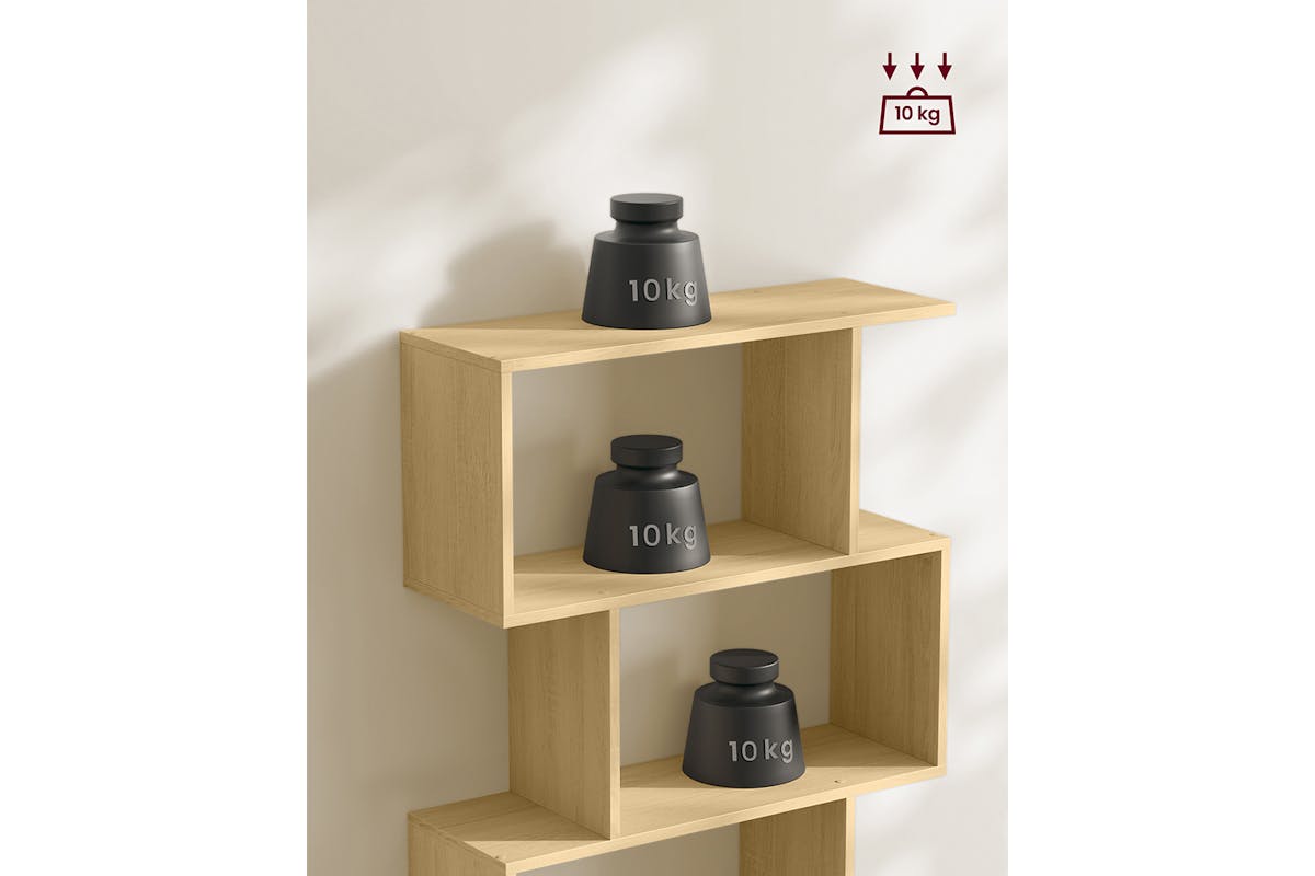 Vasagle 6 Tier Freestanding Bookcase | Natural Oak-5