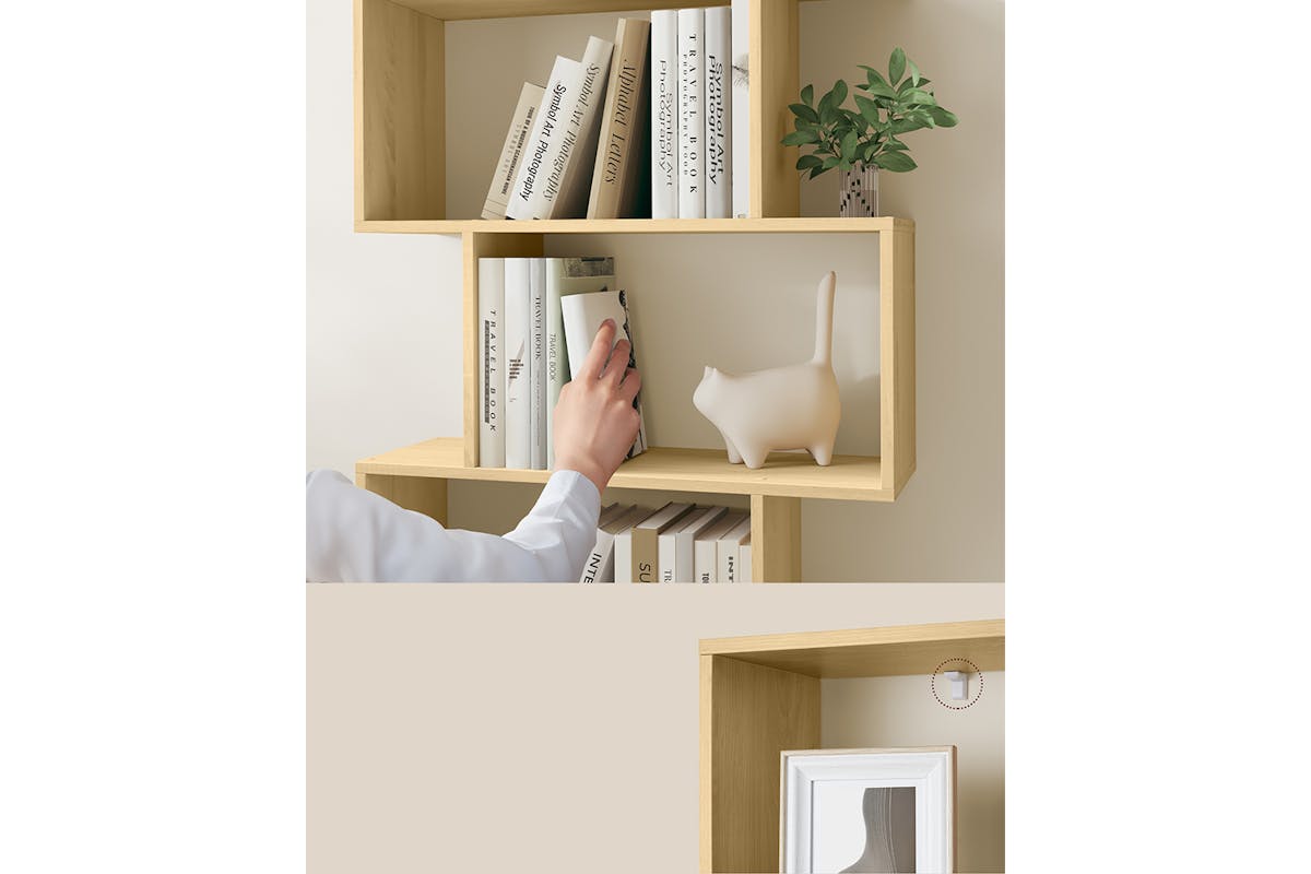 Vasagle 6 Tier Freestanding Bookcase | Natural Oak-6