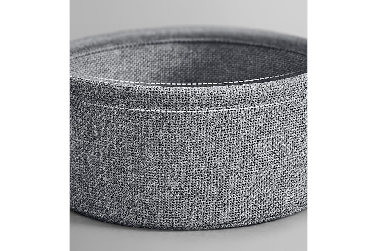 Vasagle Round Coffee Table with Fabric Basket | Ink Black/Slate Gray-6