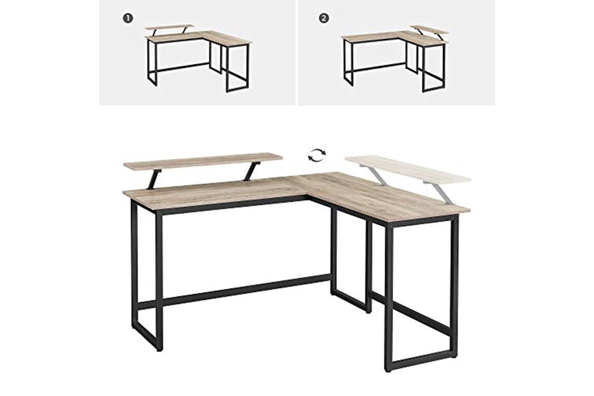 Vasagle L-shaped Computer Desk | Greige-6