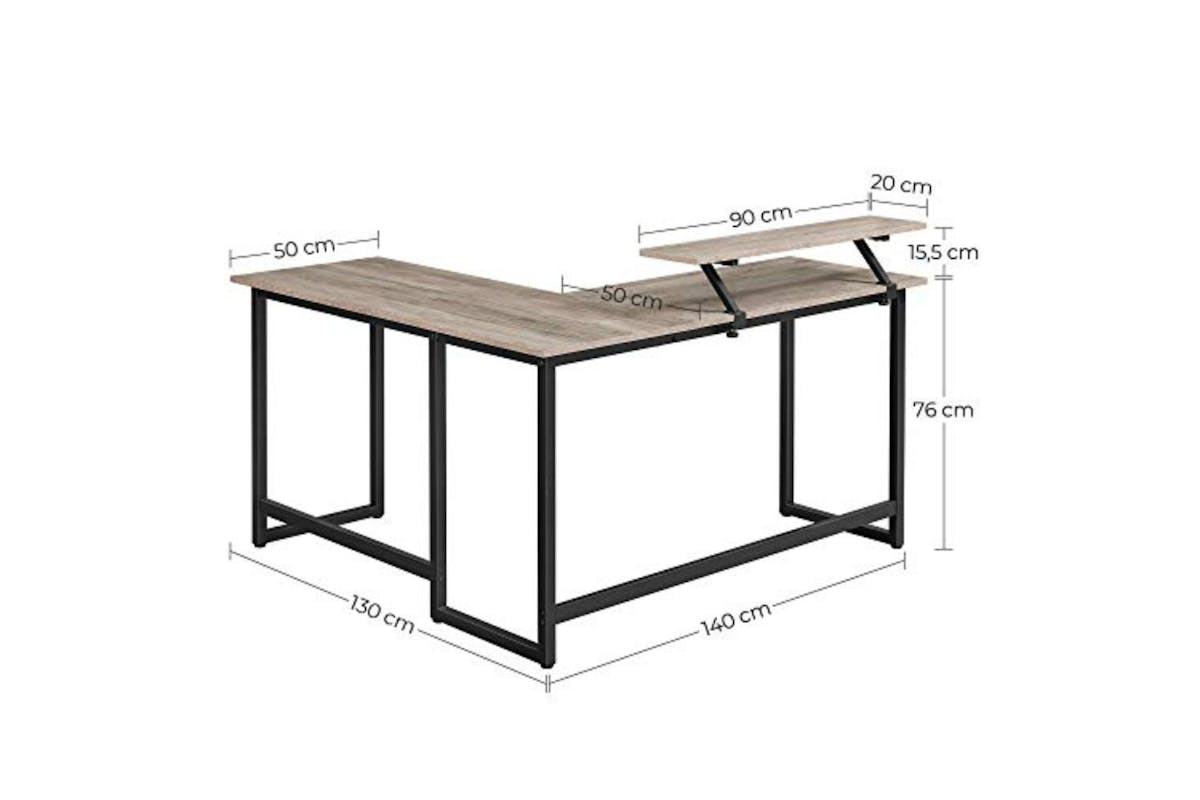Vasagle L-shaped Computer Desk | Greige-7