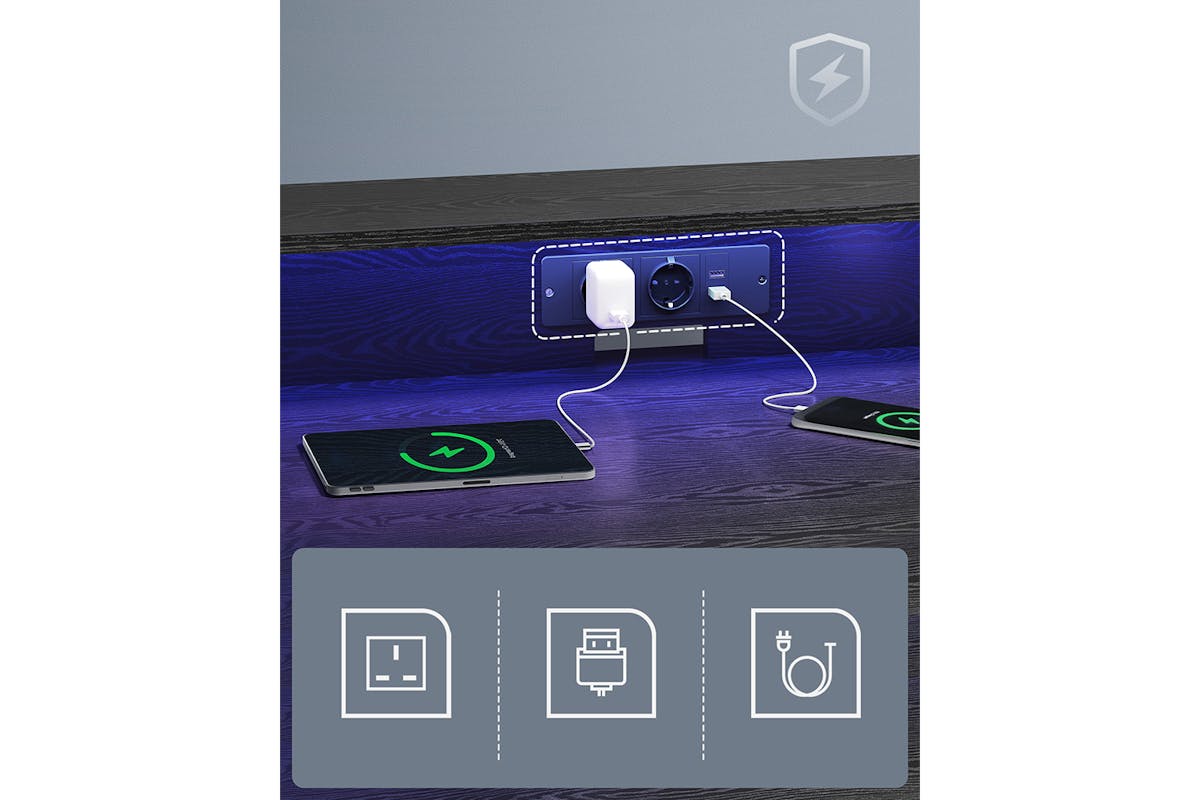 Vasagle LED Computer Desk | Classic Black-3