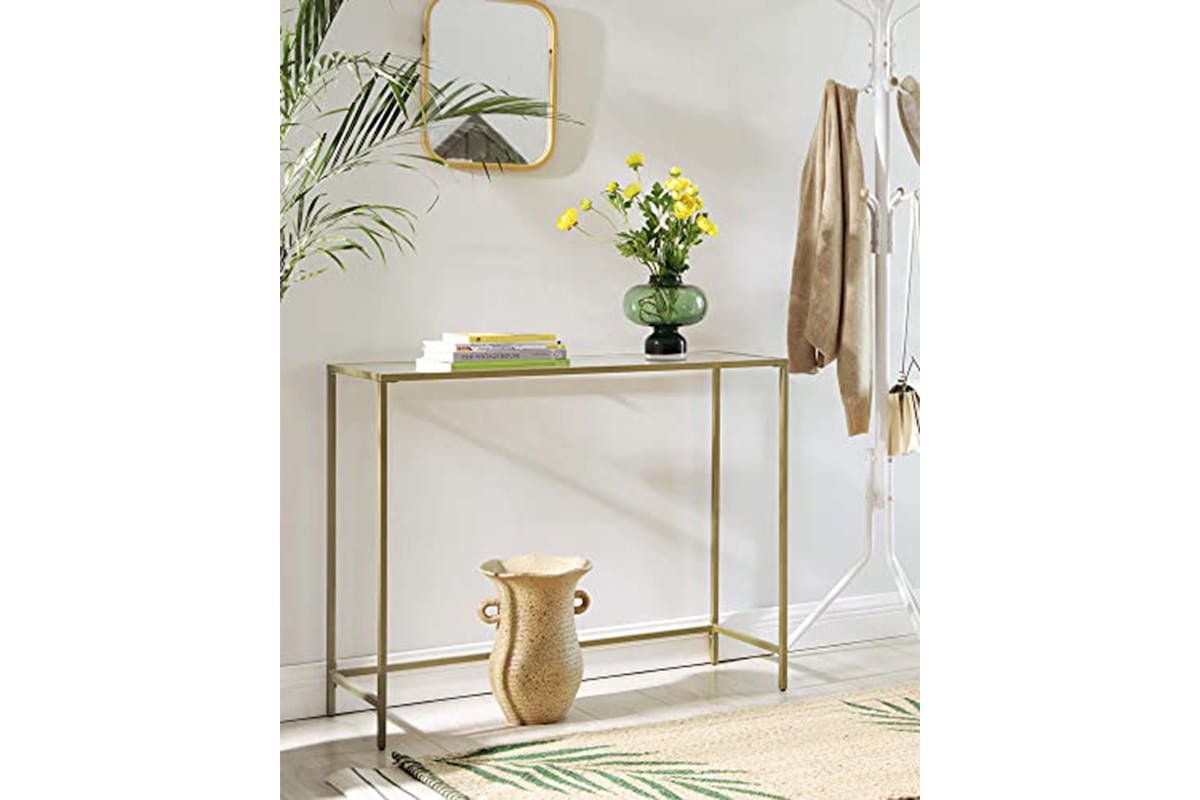 Vasagle Console Table | Gold/Transparent-3