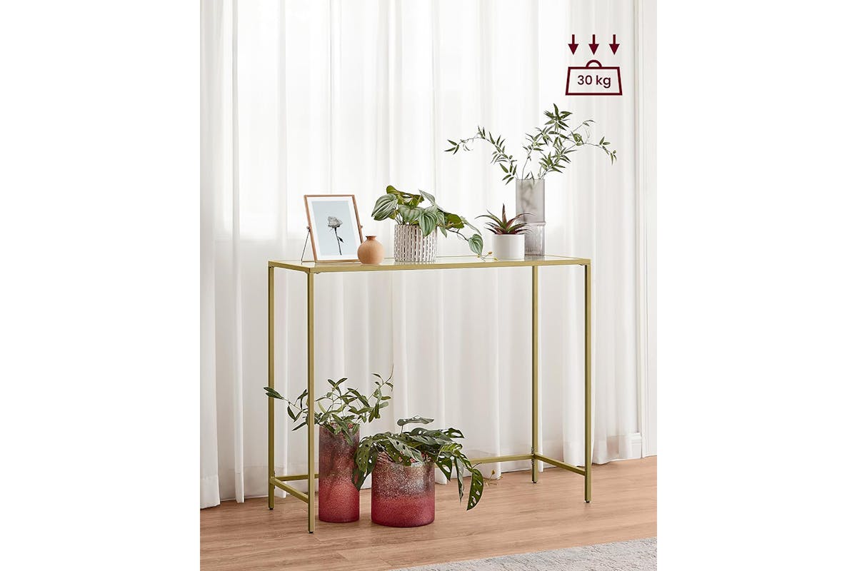 Vasagle Console Table | Pale Gold/Transparent-4