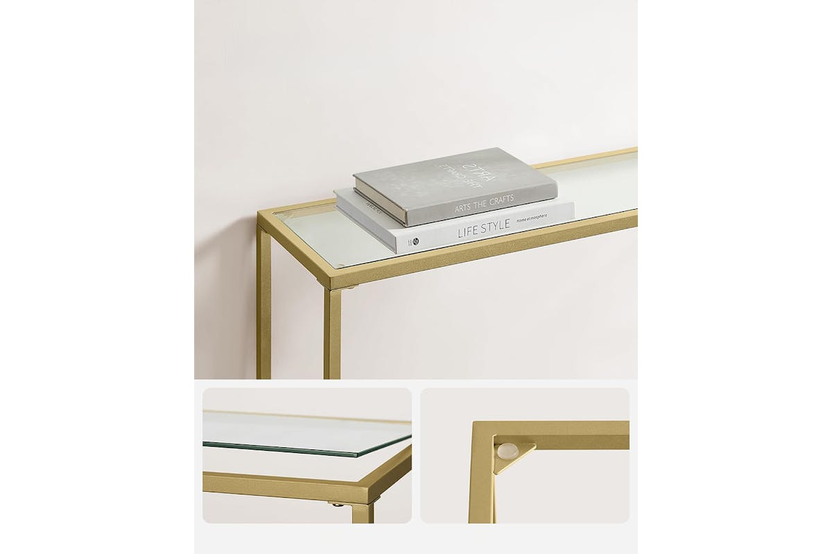 Vasagle Console Table | Pale Gold/Transparent-5