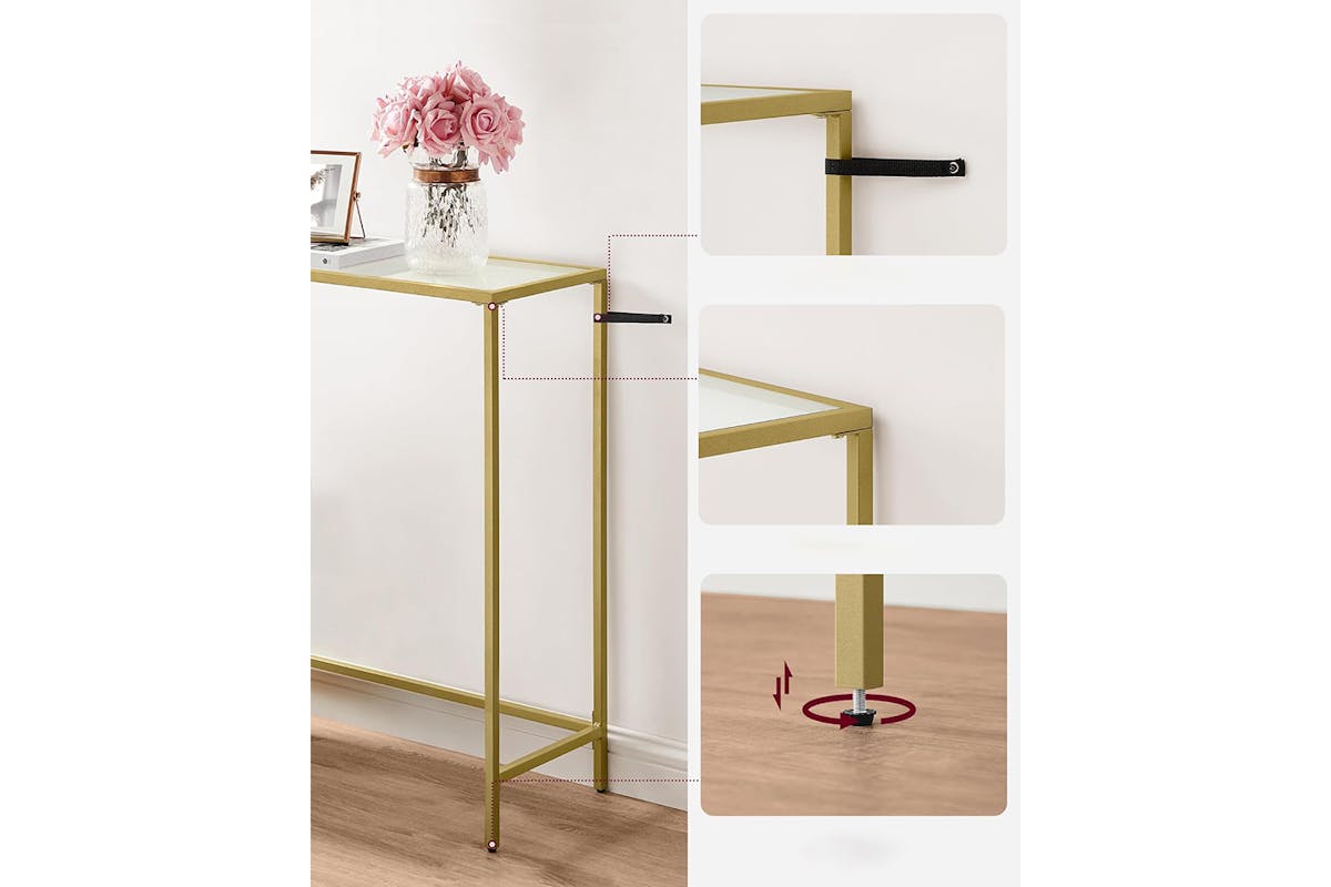 Vasagle Console Table | Pale Gold/Transparent-6
