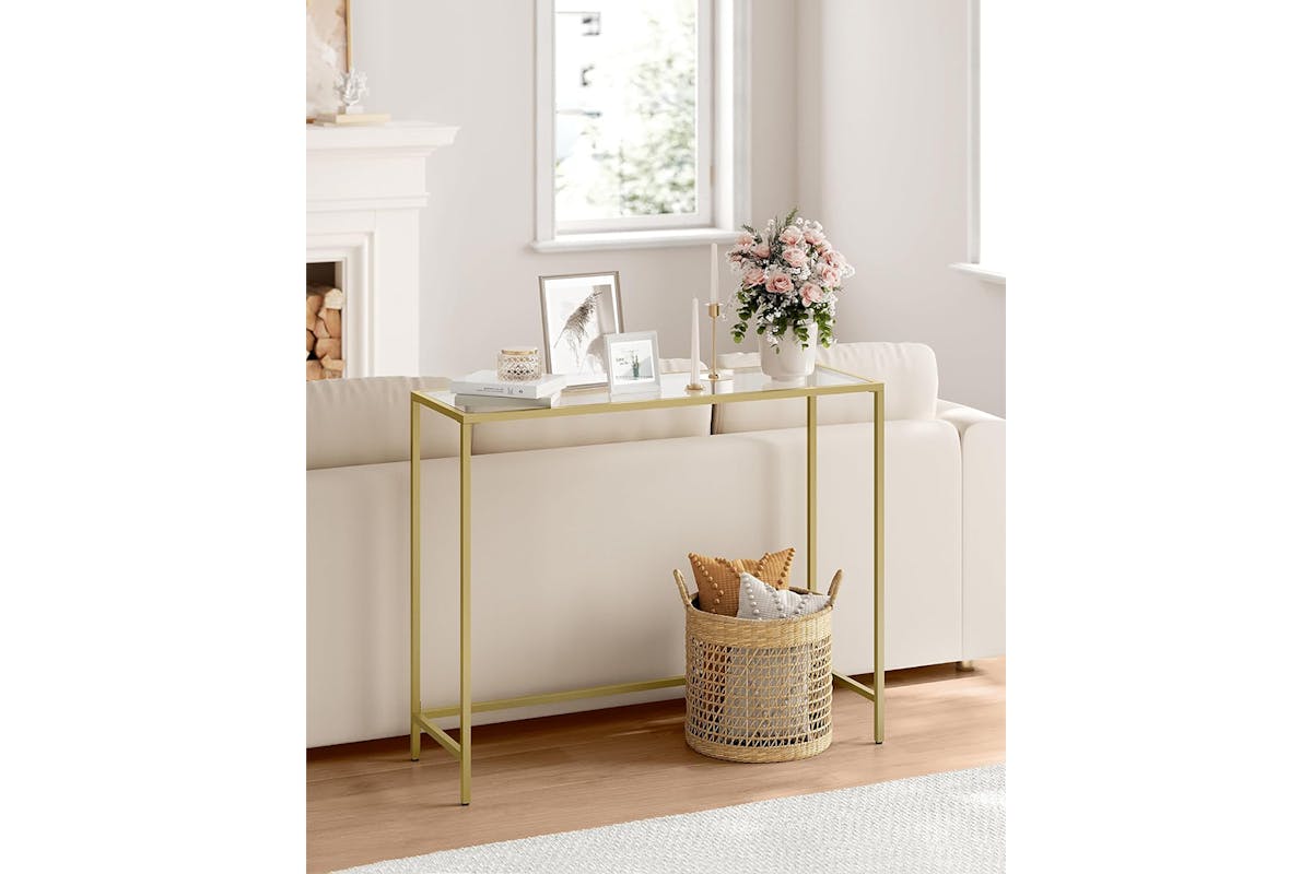 Vasagle Console Table | Pale Gold/Transparent-7