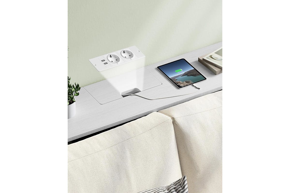 Vasagle Console Table with Sockets | Snow White-3