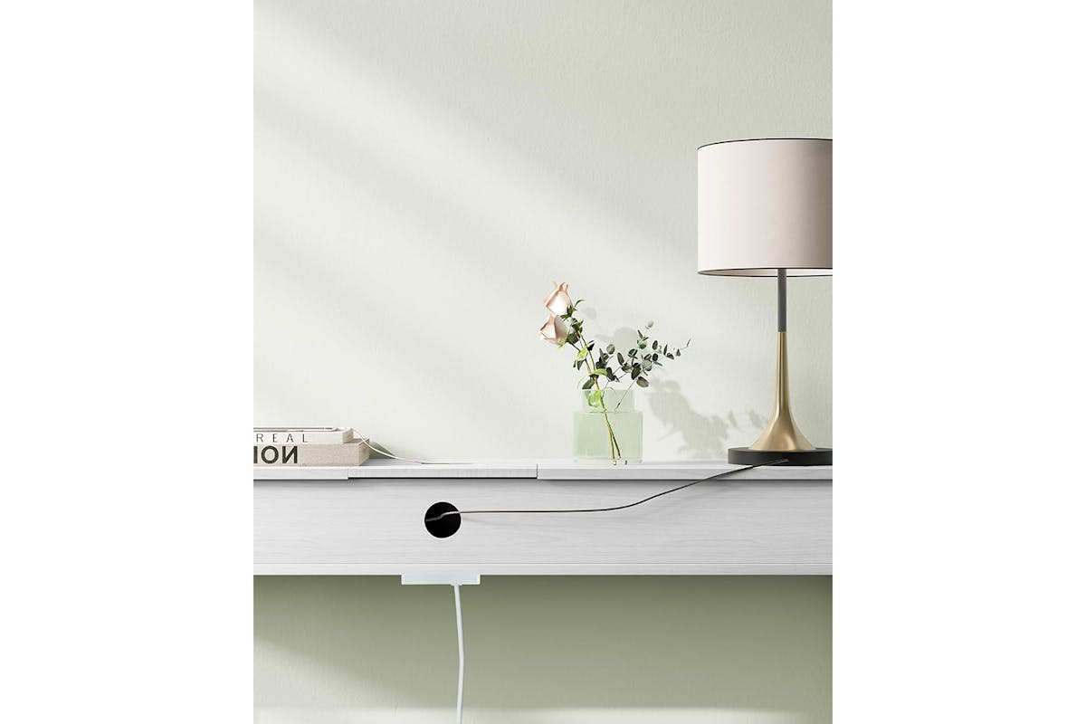 Vasagle Console Table with Sockets | Snow White-7