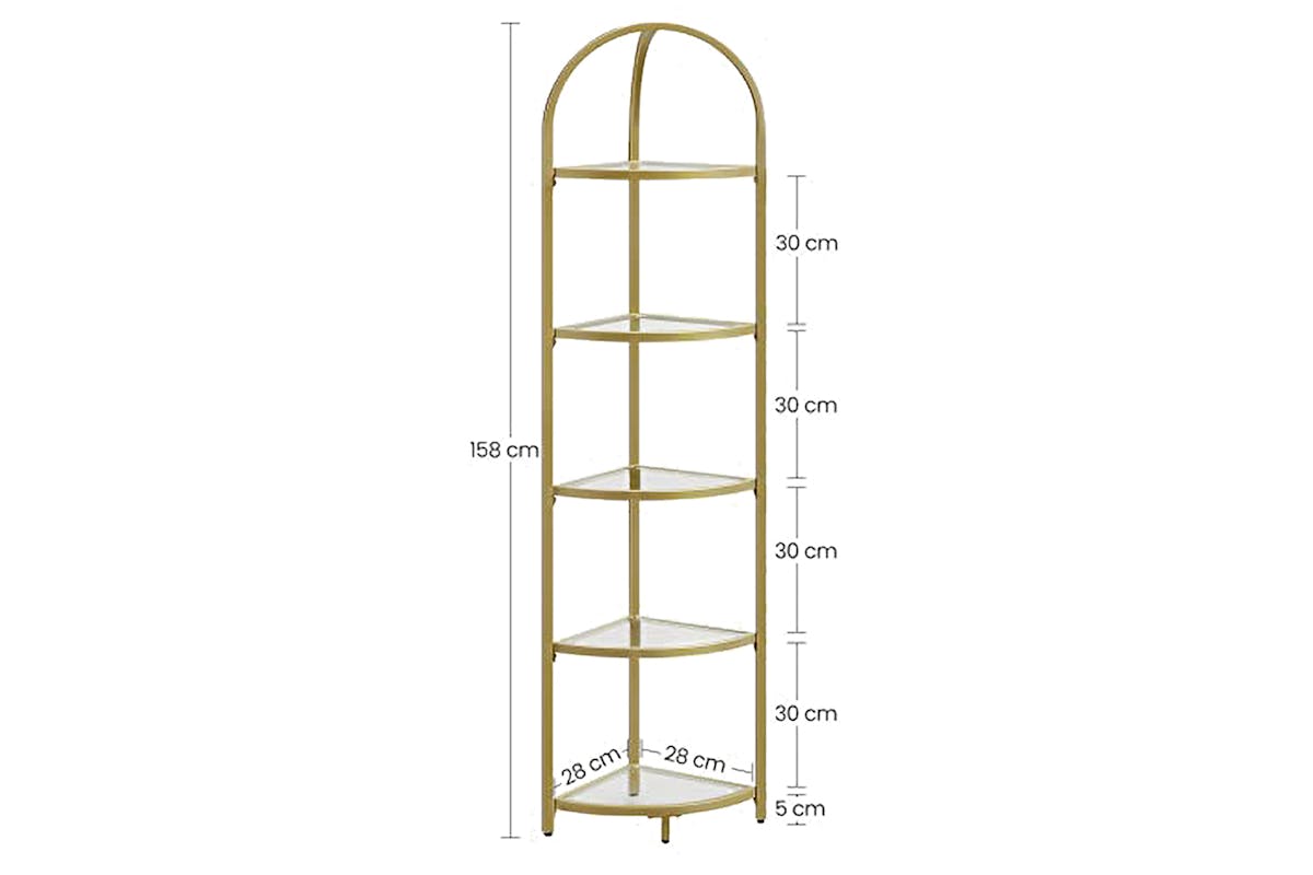 Vasagle Corner Ladder Shelves | 5 Shelves | Golden-7