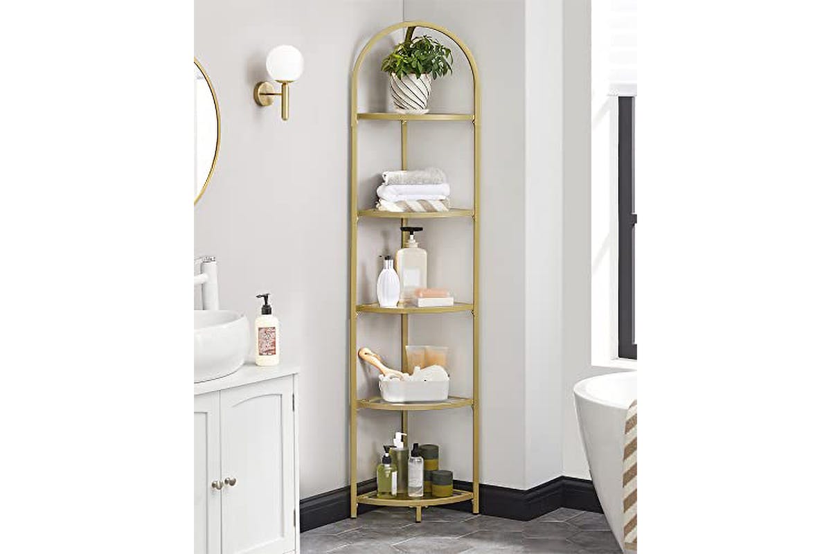 Vasagle Corner Ladder Shelves | 5 Shelves | Golden-3