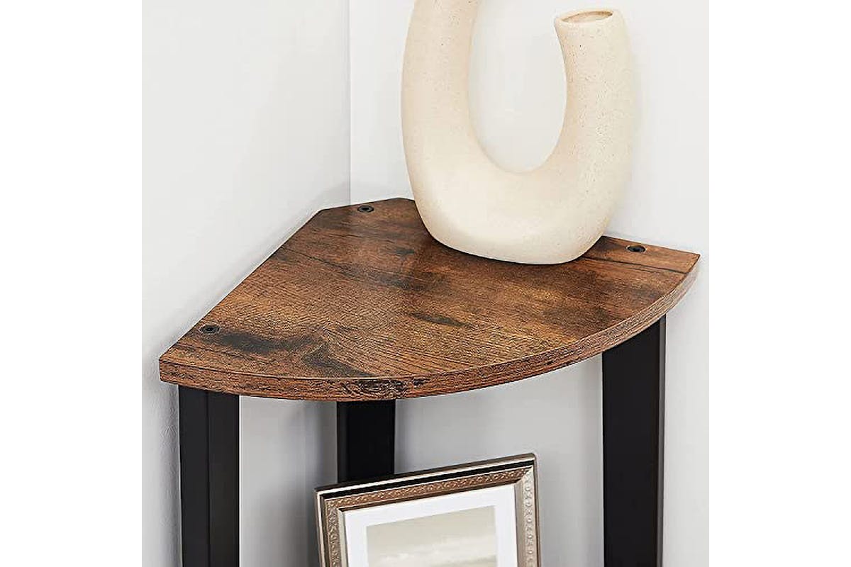 Vasagle Corner Ladder Shelves | 4 Shelves | Rustic Brown/Black-4