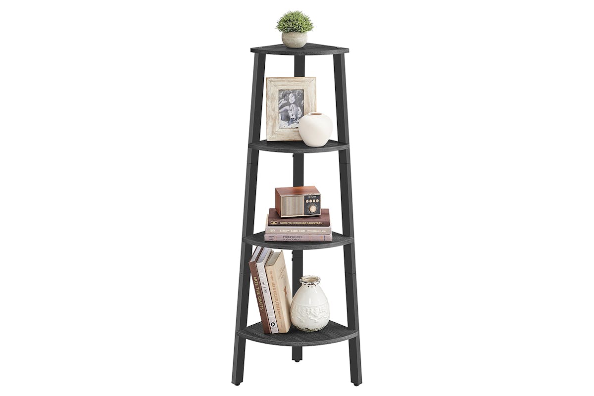 Vasagle Corner Ladder Shelves | 4 Shelves | Grey/Black-3