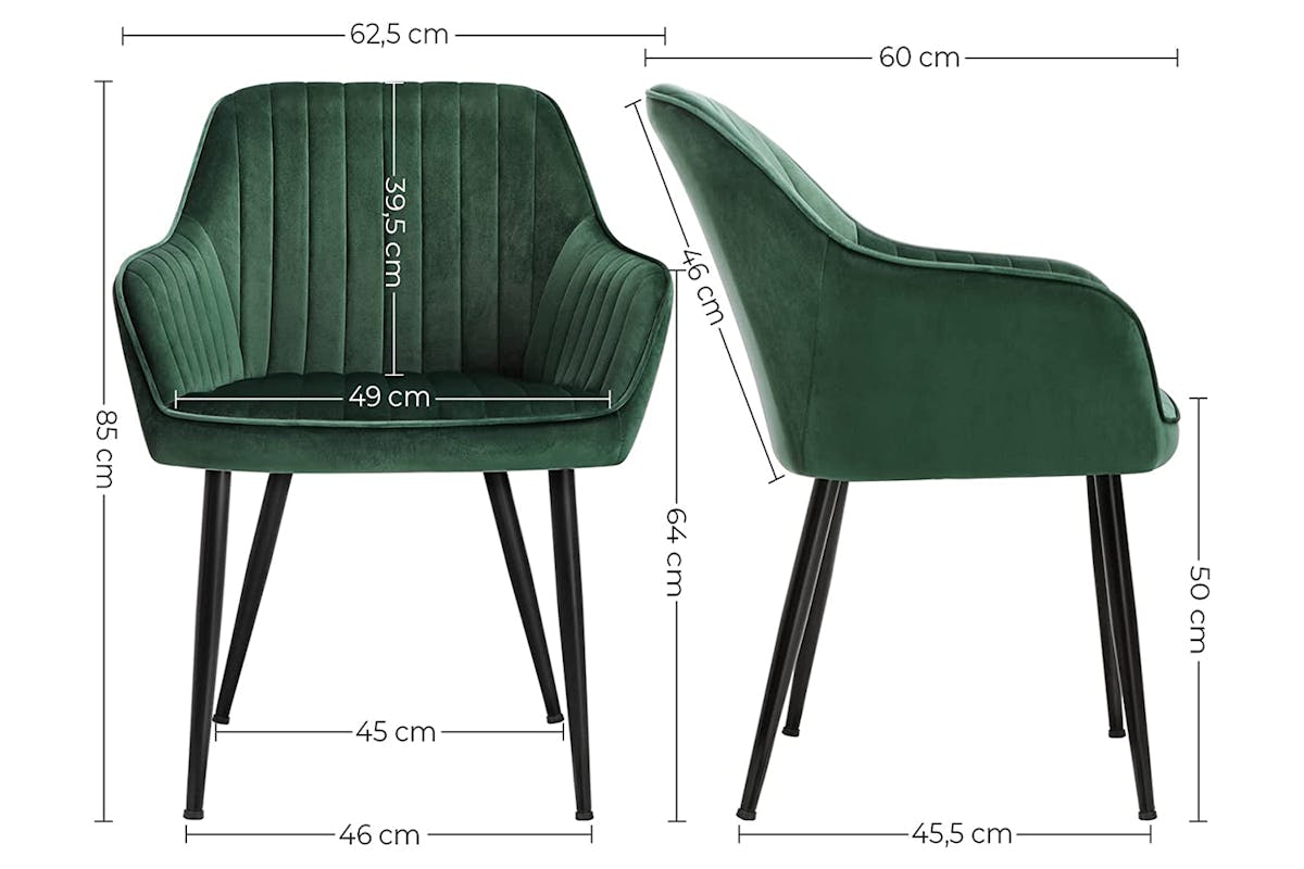 Songmics Armrests Lounge Dining Chairs | Green-4