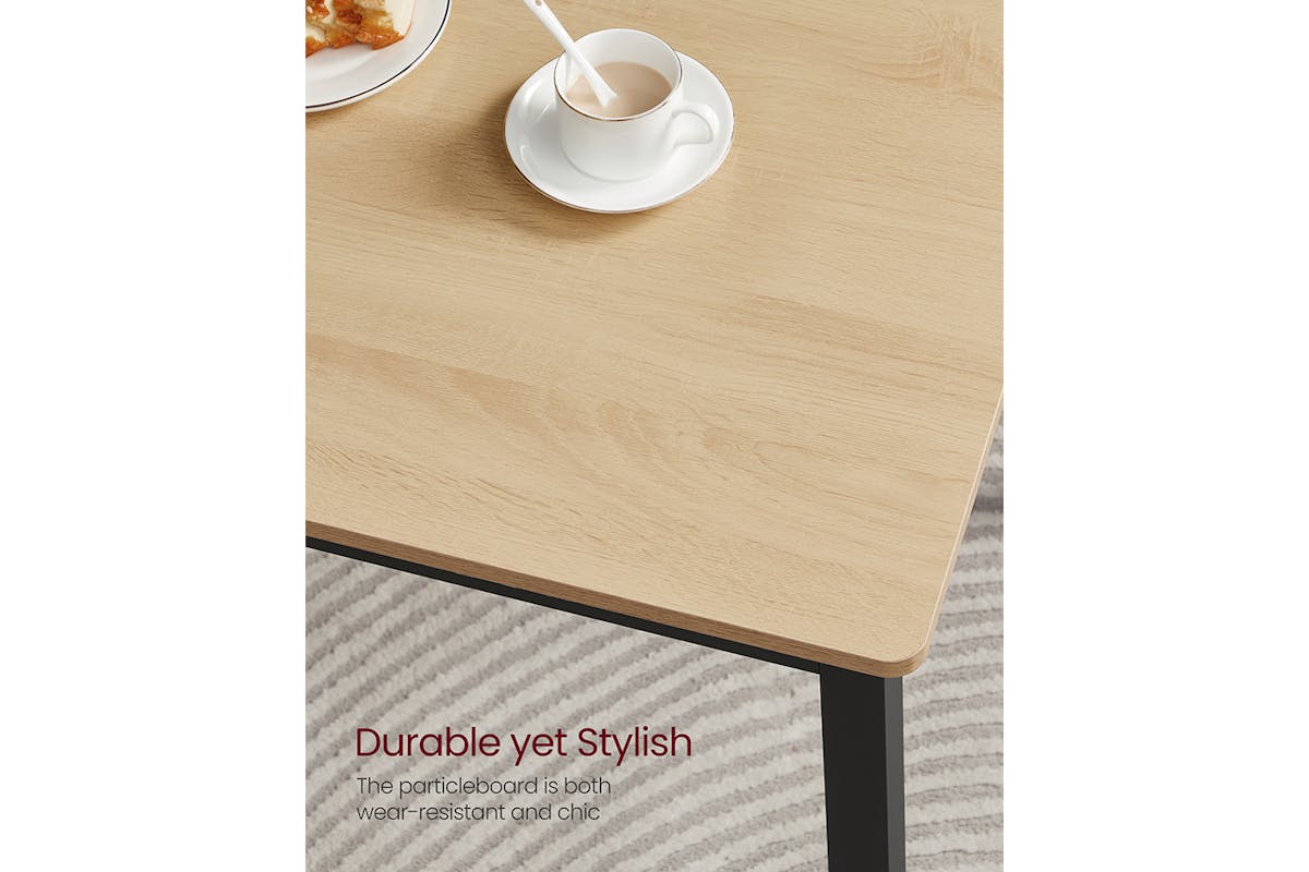 Vasagle Dining Set | Table & 2 Benches | Golden Oak/Ink Black-6