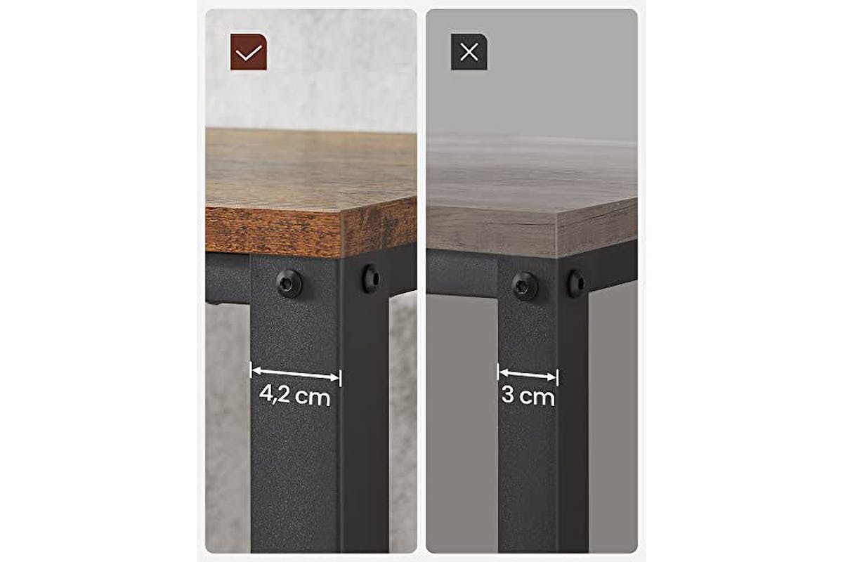 Vasagle Side Table with Mesh Shelf | Vintage Brown/Black-4