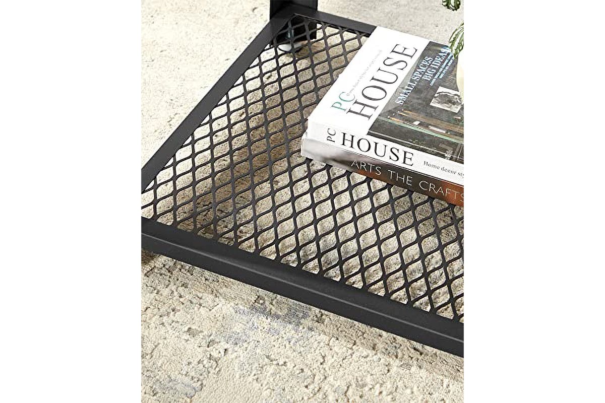 Vasagle Side Table with Mesh Shelf | Vintage Brown/Black-5