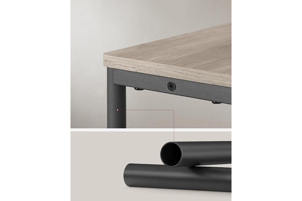 Vasagle Slim Side Table with 3 Shelves | Heather Greege & Ink Black-5