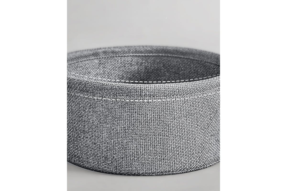 Vasagle Small Round Coffee Table with Power Strip | Dove Grey/Slate Grey-7