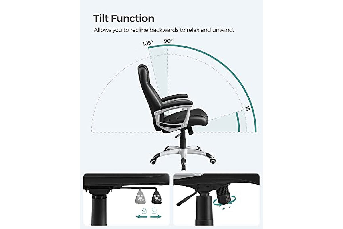 Songmics Ergonomic Office Chair with Adjustable Height | Black-4