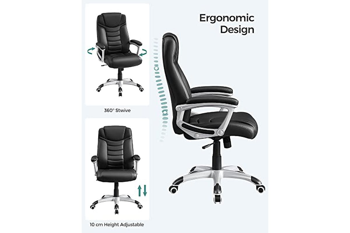 Songmics Ergonomic Office Chair with Adjustable Height | Black-5