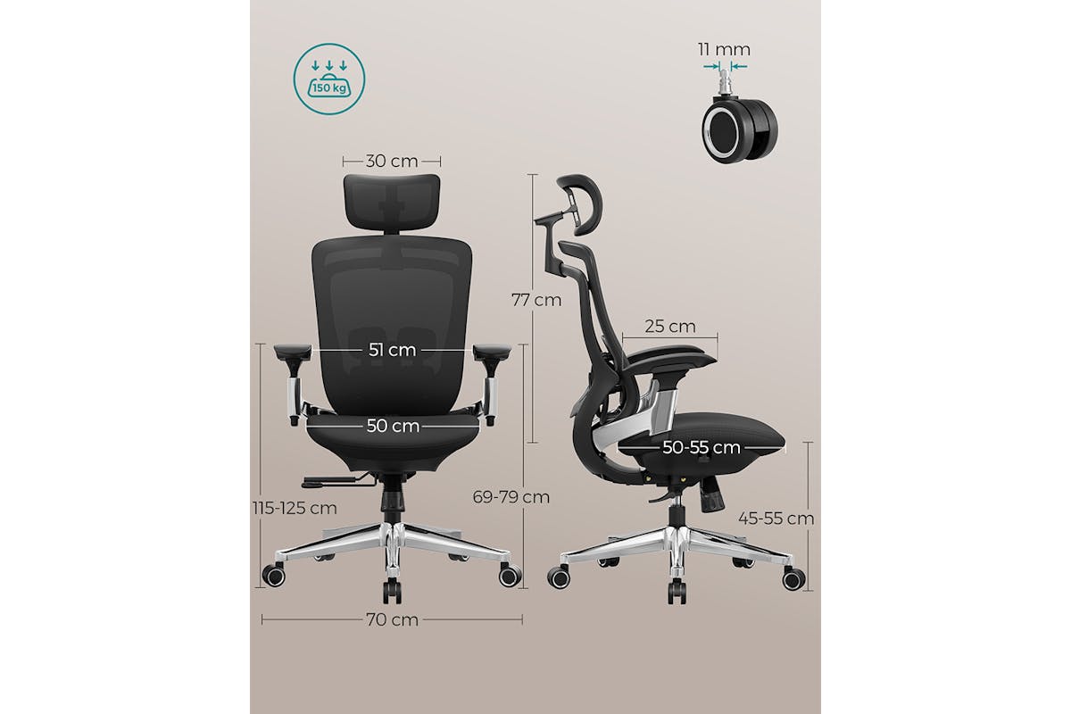 Songmics Ergonomic Office Chair | Ink Black-7
