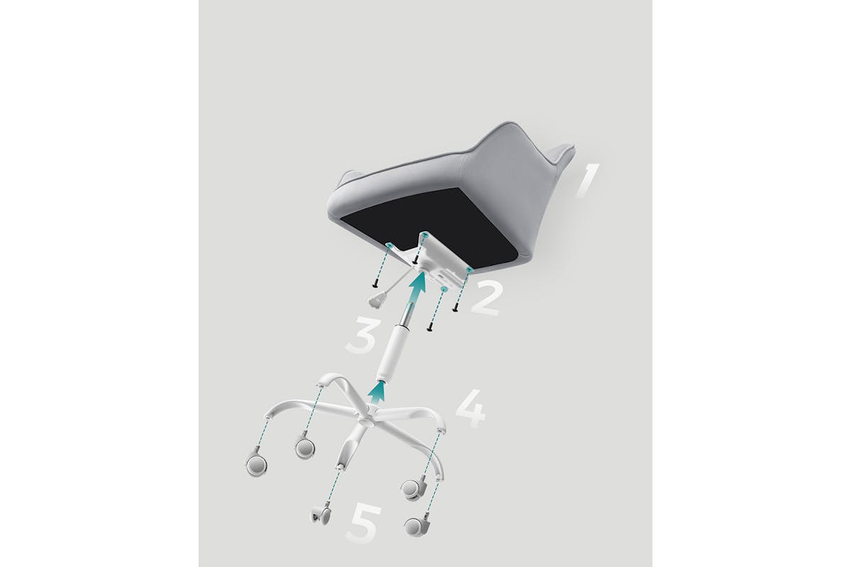 Songmics Adjustable Office Chair | Dove Grey-7