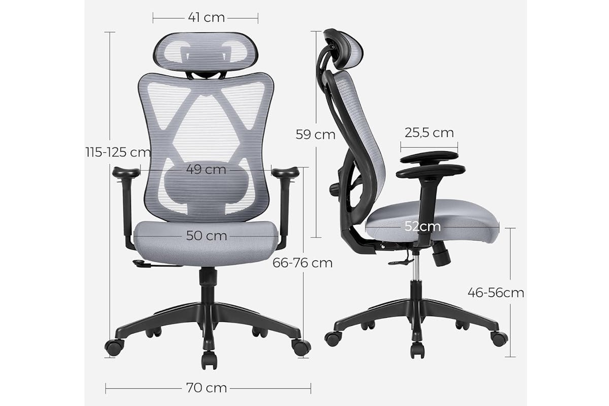 Songmics Ergonomic Office Chair | Dove Grey-7