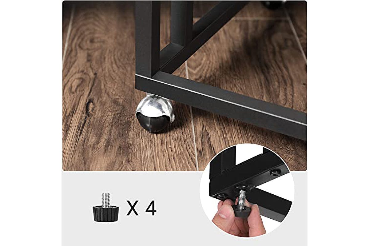 Vasagle Side End Table Coffee Table with Steel Frame and Castors | Greige/Black-5