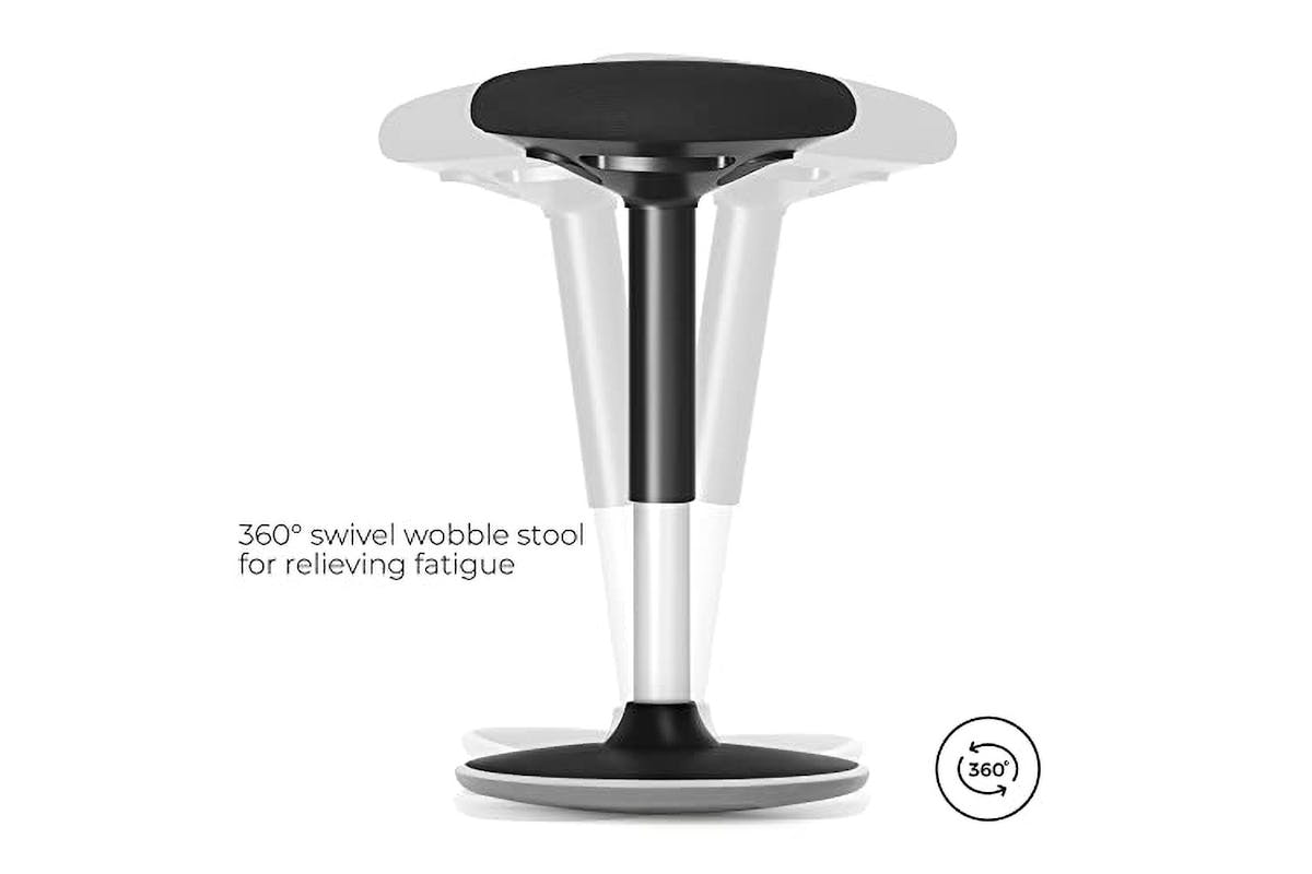 Songmics Swivel Height Adjustable Office Stool | Black-3