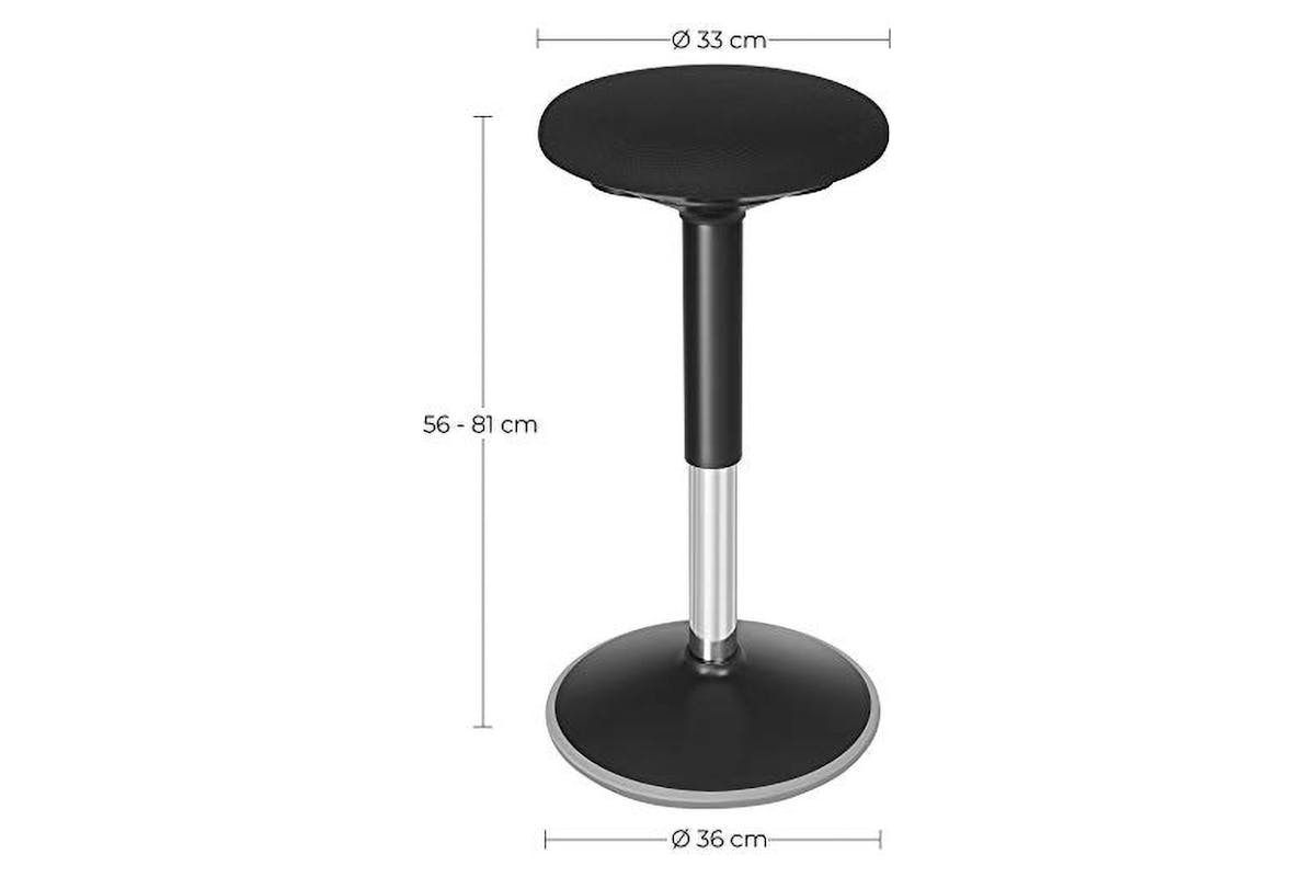 Songmics Swivel Height Adjustable Office Stool | Black-7