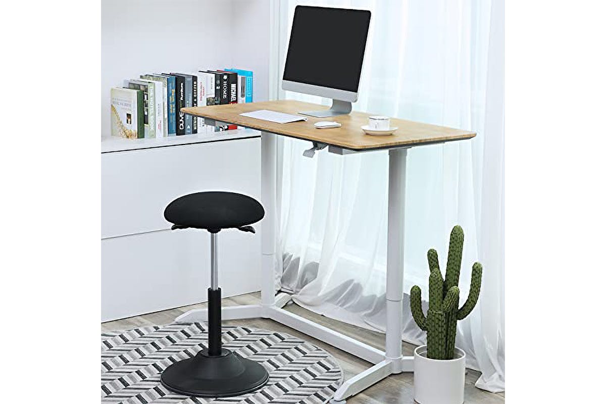 Songmics Ergonomic 360° Swivel Office Stool with Non-Slip Floor Ring | Black-3