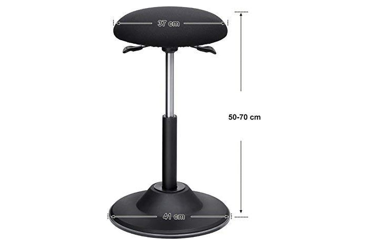 Songmics Ergonomic 360° Swivel Office Stool with Non-Slip Floor Ring | Black-6