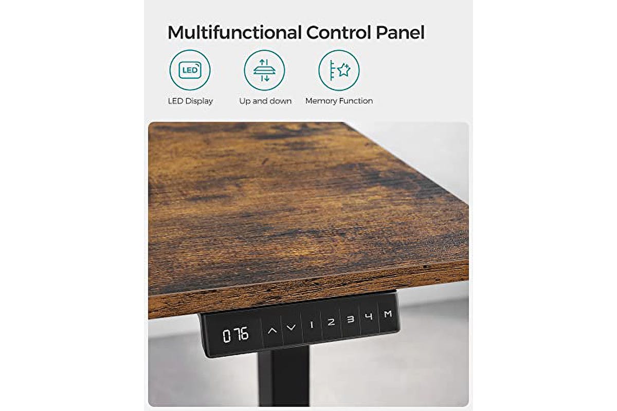 Songmics Height Adjustable Electric Desk Stand with Double Motor | Black | 60 x 175 cm-5