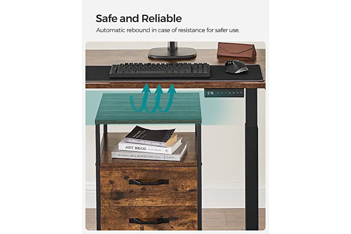 Songmics Height Adjustable Electric Desk Stand with Double Motor | Black | 60 x 175 cm-7