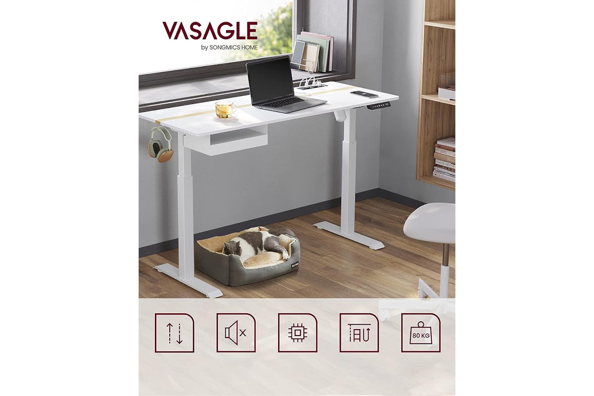 Vasagle Height Adjustable Desk | White-2