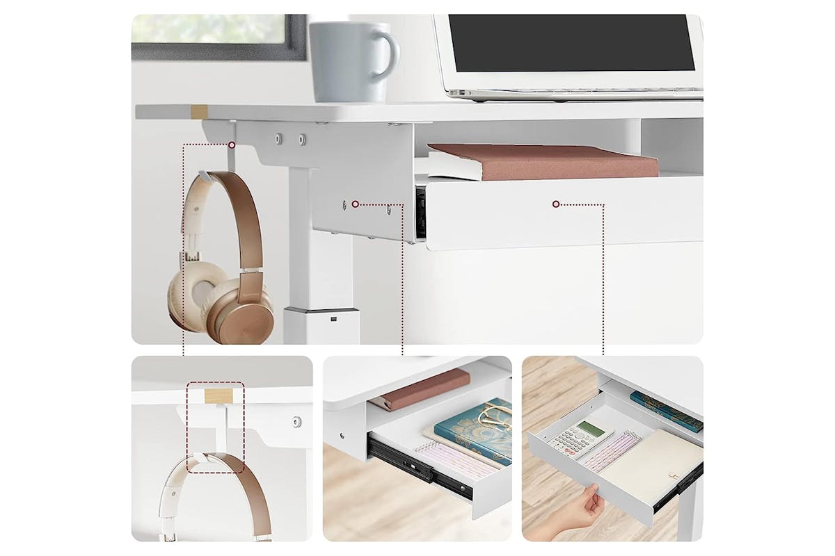 Vasagle Height Adjustable Desk | White-6