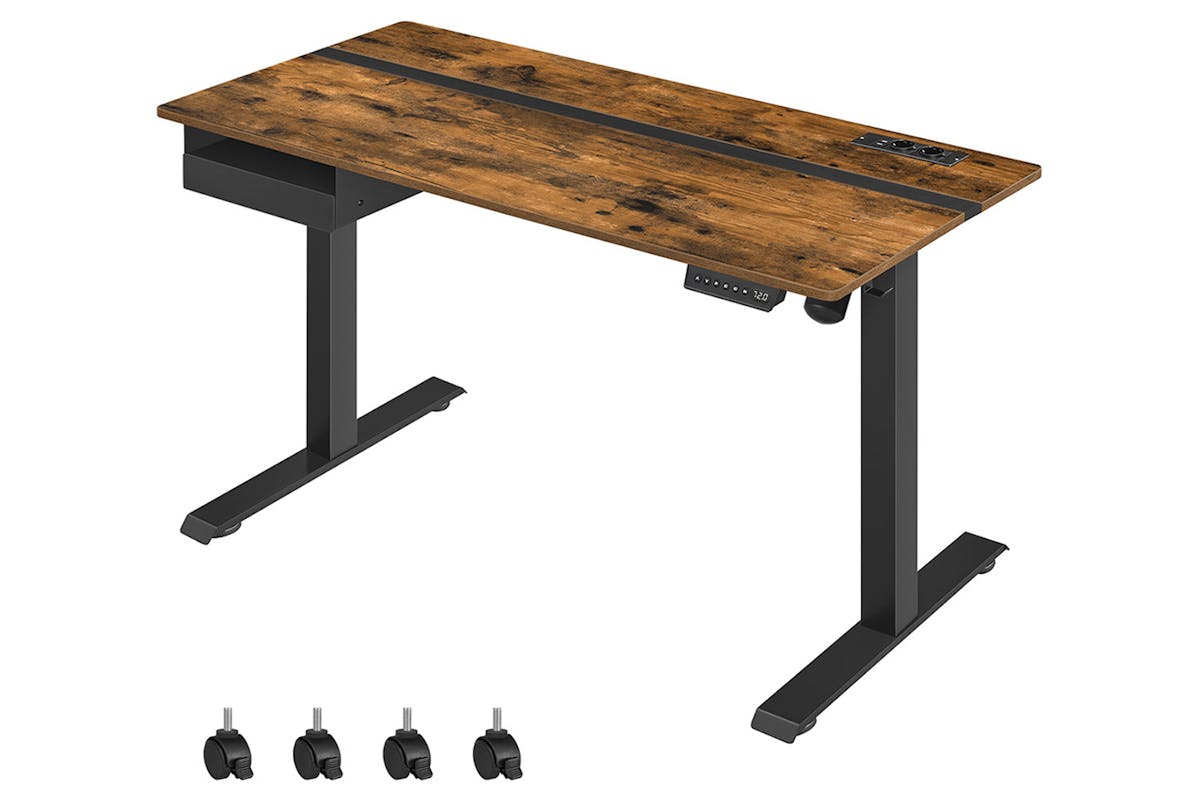 Vasagle Height Adjustable Desk | Vintage Brown/Black