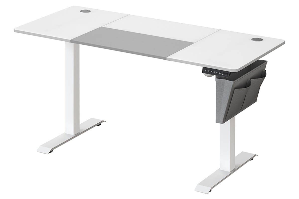 Songmics Height Adjustable Electric Desk | Basic White/Dove Gray