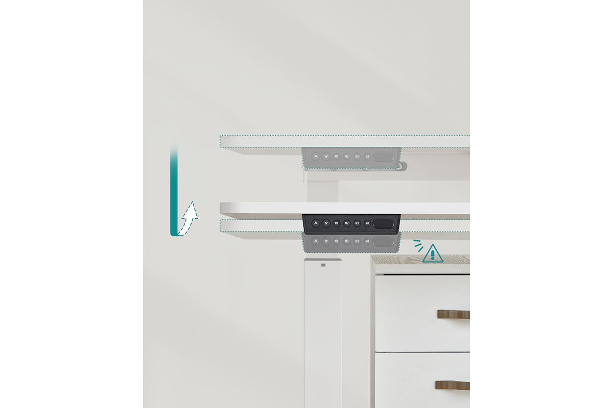 Songmics Height Adjustable Electric Desk | Basic White/Dove Gray-5