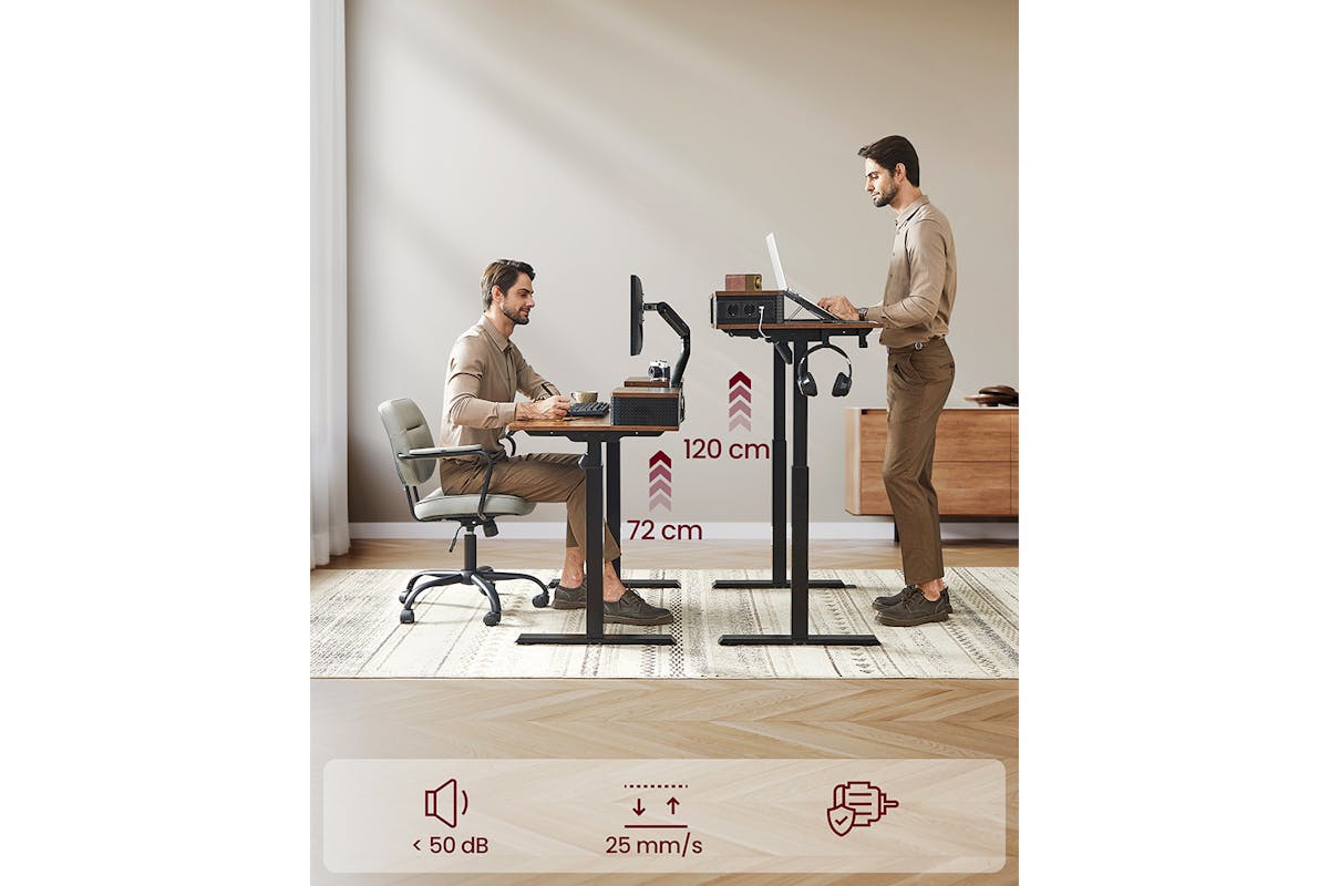 Vasagle Height Adjustable Electric Desk | Rustic Brown-6