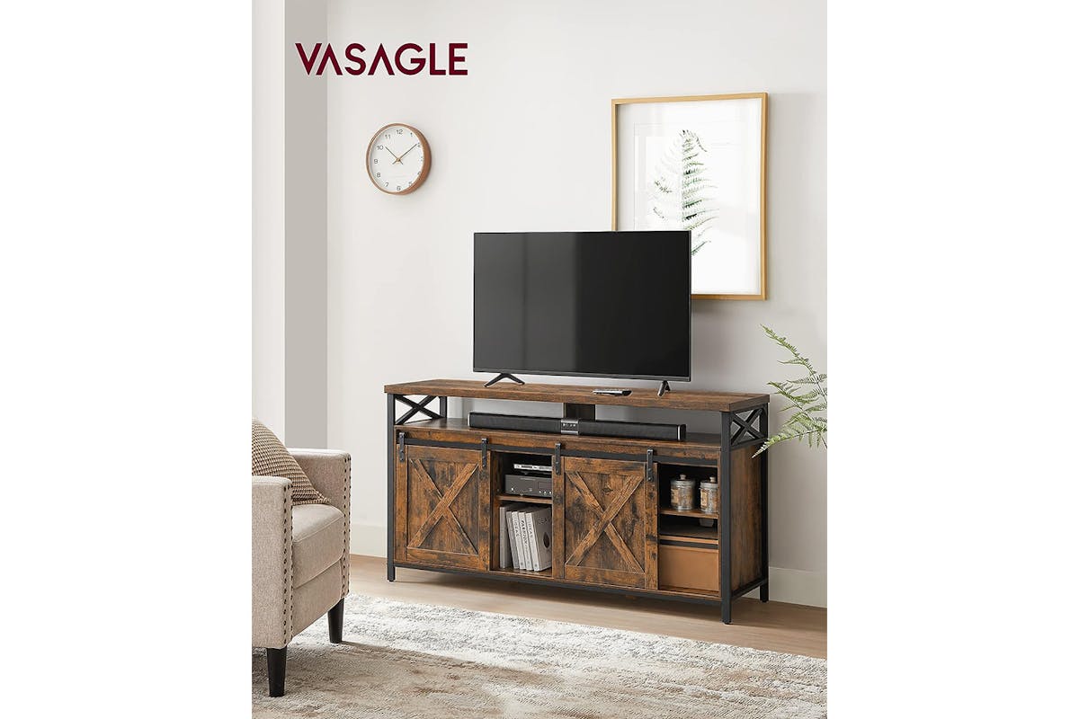 Vasagle TV Unit | Vintage | Brown/Black-3