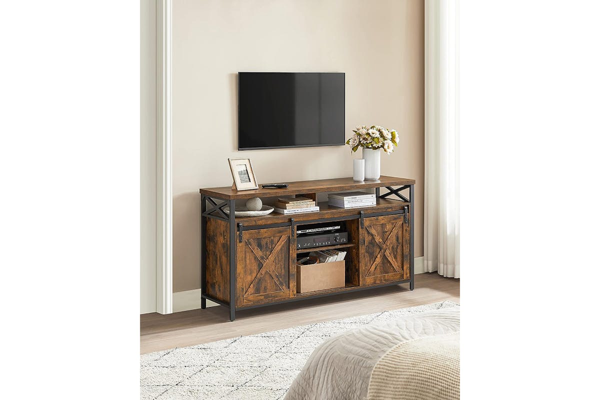 Vasagle TV Unit | Vintage | Brown/Black-2