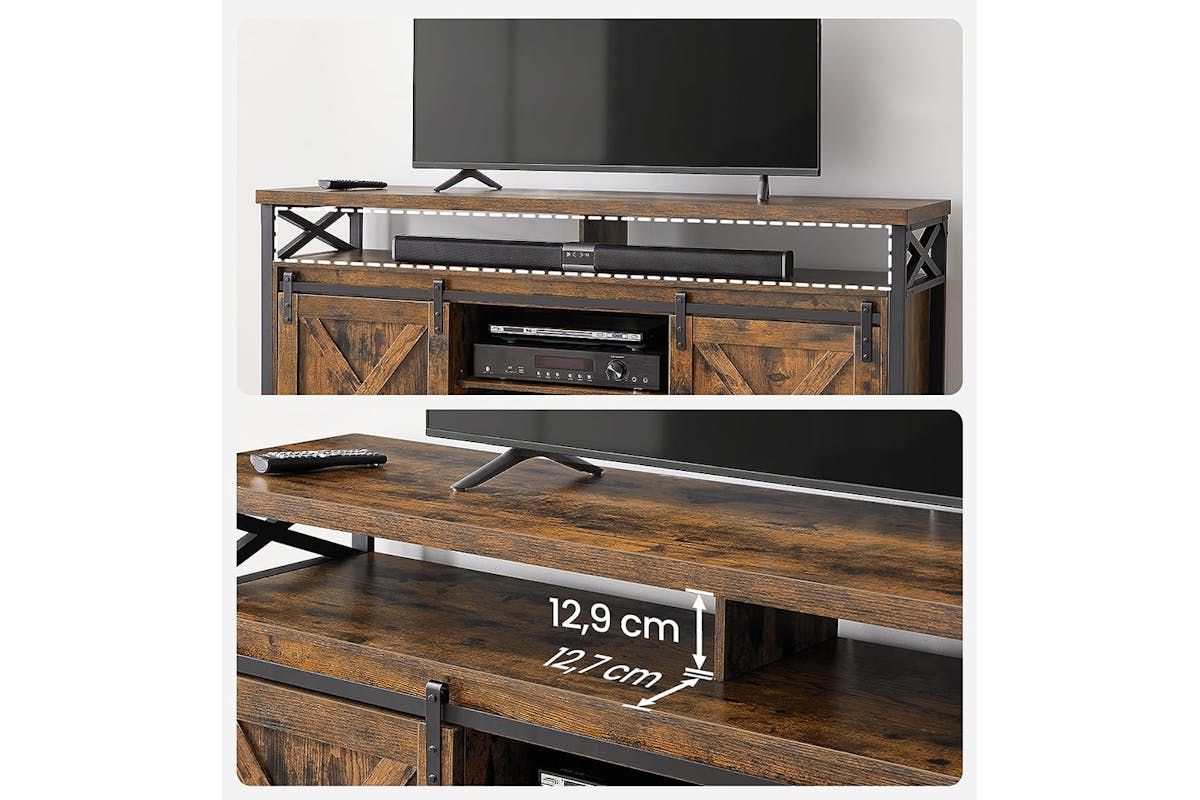 Vasagle TV Unit | Vintage | Brown/Black-4