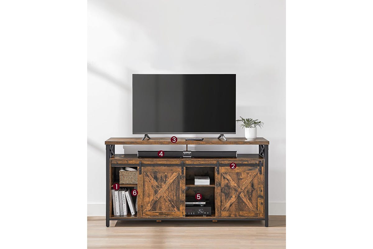 Vasagle TV Unit | Vintage | Brown/Black-6