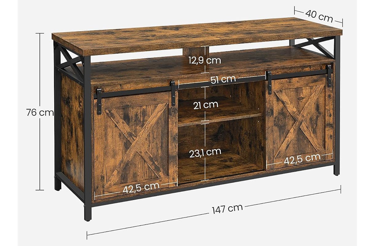 Vasagle TV Unit | Vintage | Brown/Black-7
