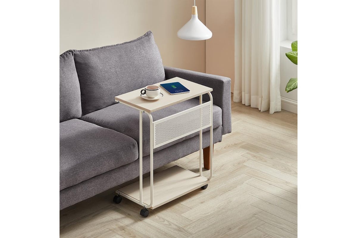 Vasagle End Table | Side Table | Cream White | 55 X 24 X 66cm-2