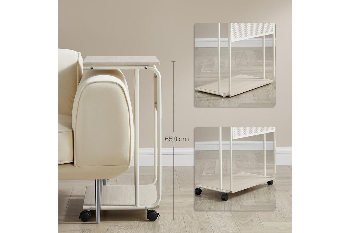 Vasagle End Table | Side Table | Cream White | 55 X 24 X 66cm-5