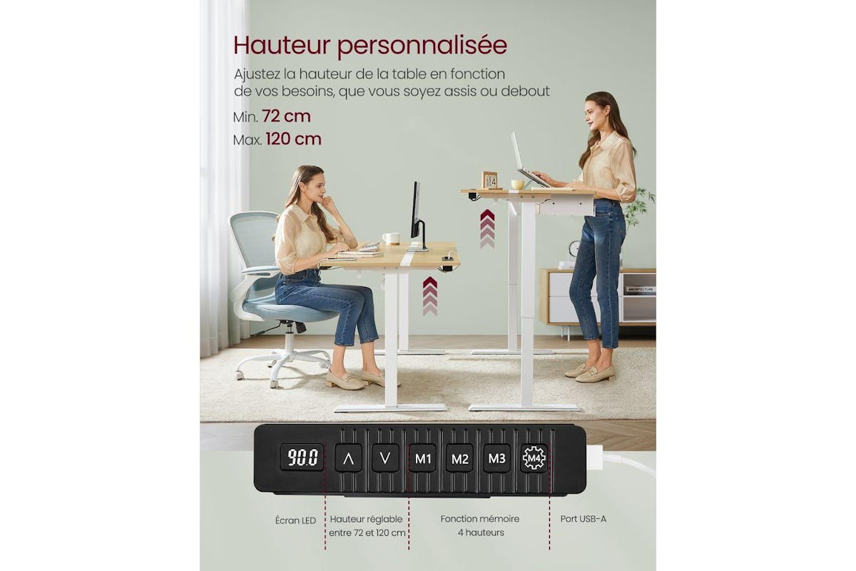 Standing Desk | Home Office Desk | Particleboard And Steel | 160cm-2