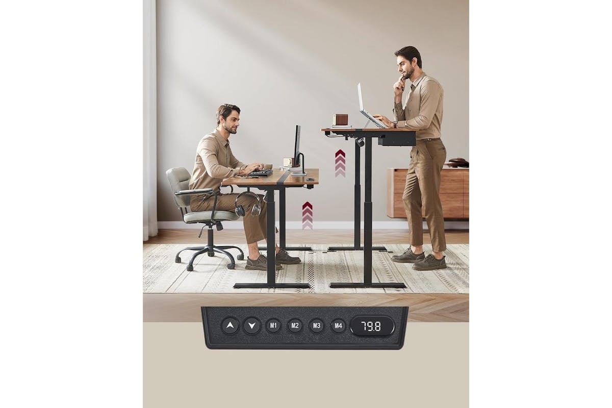 Standing Desk | Electric Height Adjustable Desk | Wood Chipboard And Steel | 160cm-3